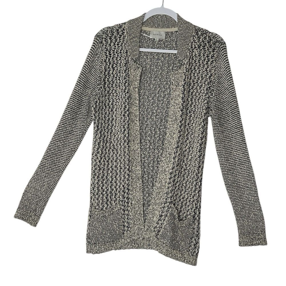 SKIES ARE BLUE Cardigan Women Medium Knit Open Front Sweater Cozycore Outdoor